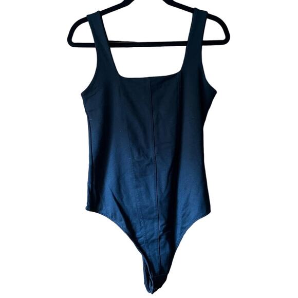 Abercrombie & Fitch Women's Square Neck Tank Bodysuit Sleeveless Black Size M - Picture 1 of 9